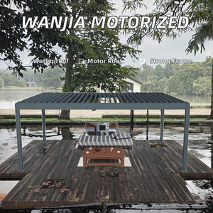 Pérgola Motorizada de Aluminio WANJIA, Persianas Impermeables Retráctiles, Arco con Estructura Metálica con Recubrimiento en Polvo, para Uso en Cabañas y Pabellones - Product Image 1