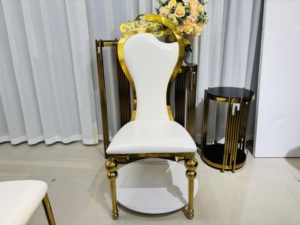 Nuova Sedia dal Design Elegante in Acciaio Inossidabile <span class=keywords><strong>con</strong></span> Gambe a Zucca e Telaio Dorato per Feste, Matrimoni ed Eventi, Uso Interno - Product Image 1