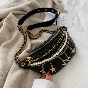 Créateur de mode Taille Réglable Ceinture <span class=keywords><strong>Sac</strong></span> À Main perle chaîne en métal décoration <span class=keywords><strong>sac</strong></span> de poitrine femmes <span class=keywords><strong>noir</strong></span> <span class=keywords><strong>sac</strong></span> <span class=keywords><strong>banane</strong></span> - Product Image 1