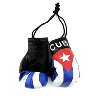 Colgante Decorativo para Auto con la Bandera de Cuba, Llavero de Boxeo, Adorno Colgante para el Espejo Retrovisor del Coche