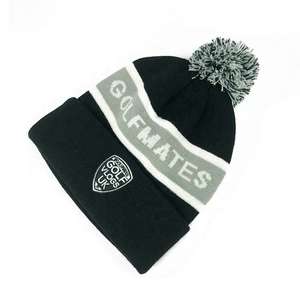 Bonnets d'Hiver en Gros pour Hommes avec Logo Personnalisé Brodé Jacquard Bonnets Noirs Tricotés - Product Image 2