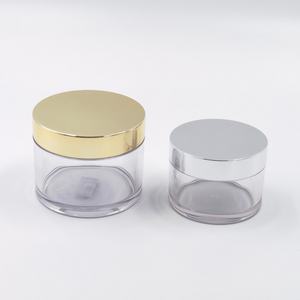 Pot cosmétique vide en PET transparent à paroi épaisse de 8 oz avec couvercle doré ou argenté pour crème et soins de la peau - Product Image 1