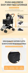 Sẵn Sàng Để Tàu Một Tay Có Thể Gập Lại 4-Bánh Xe Vật Nuôi Xe Đẩy Sản Xuất Của Tùy Chọn Cho Ngoài Trời Đi Bộ Mèo Chó Hãng Du Lịch Sản Phẩm - Product Image 2