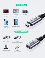 UGREEN US372 USB C Verlängerung kabel 1.5FT USB C 3.2 Extender Nylon Geflochtenes Typ C Stecker-Buchse-Kabel