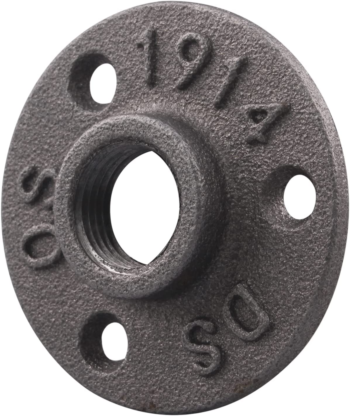 1/2 «Антикоррозийная черная ковкая железная труба с тремя резьбовыми отверстиями, напольный фланец для DIY промышленной винтажной мебели