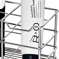 Organisateur de brosses à dents en acier inoxydable, support de comptoir à 2 niveaux, rangement pour salle de bain