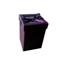 KEXIN Boîte cadeau à chocolat magnétique multicouche violette avec fermeture à ruban et couvercle transparent pour emballage de chocolat élégant