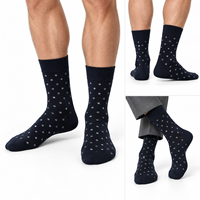 Chaussettes habillées mi-mollet pour hommes, en coton peigné doux et respirant, jacquard à pois, style britannique élégant, pour mariage, formelles ou professionnelles