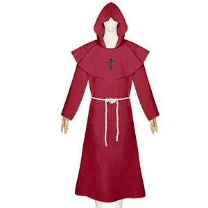 Disfraz de Monje Medieval con Capucha, Túnica de Sacerdote Renacentista, Traje de Mago para Halloween, Cosplay - Product Image 3