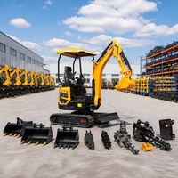 Mini-excavatrice 1t, 1,8t, 2,5t certifiée CE EPA, à commande hydraulique, bras pivotant, pour l'agriculture et les serres, équipement micro, directement de l'usine