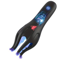 Airplane Cup pour hommes, stimulateur entièrement automatique avec fonctions de léchage de langue, de stimulation électrique et de vibration, exercice de tête de tortue, masturbation pour adultes