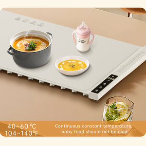 จานอุ่นอาหารแบบพับได้ OEM ซิลิโคน อิเล็กทรอนิกส์ ปรับอุณหภูมิได้ พร้อมระบบล็อคป้องกันเด็ก สำหรับใช้ในครัวเรือน - Product Image 3