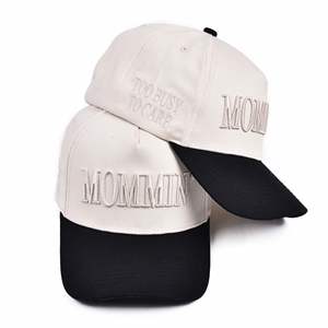 Women's Spring Summer Outdoor Sun Protection Baseball Cap New Letter Embroidery 'MOMMIN' <b>Duck</b> Tongue <b>Hat</b> Canvas Trucker <b>Hat</b> - Product Image 2