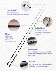 7-25G Lokken Gewicht Chinese Hengelleverancier Zoutwater Spinnende Visstaaf Uit Één Stuk Hengel - Product Image 3