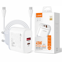 Chargeur mural USB Type-C LDNIO A2526C à prix avantageux, 45 W, pour téléphone portable, chargeur mural PD QC3.0, adaptateur de chargeur mural pour téléphone