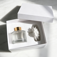 Diffuseur d'huiles essentielles en pierre parfumée, en plâtre, en céramique de porcelaine faite à la main, en forme de fleur, pour la maison, en bouteille de verre de 100 ml, en stock