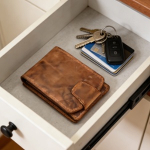 Boshiho Crazy Horse Leather <b>RFID</b> <b>Blocking</b> <b>Wallet</b> for Men Vintage Zipper Closure Multi Function Card Case - Product Image 2
