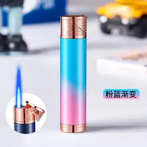 Wholesale Ladies Girls Men Gradient Color Cute Cool Jet Lighter Custom Cigar Torch Lighter Cigarette