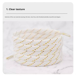 Cordones Planos de Alambre Dorado de Lujo para Zapatillas, Cordones Casuales de 7mm de Ancho, Accesorios para Zapatillas - Product Image 3