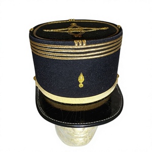 Gorra de Coronel de infantería Diadema negra Buena trenza de oro nuevo y nudo húngaro dorado Kepi Sombrero civil Kepi - Product Image 1