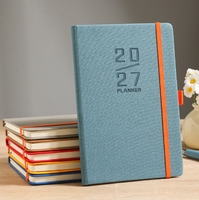 Agenda de bureau 2027 : Carnet de notes avec plan de la semaine, couverture rigide et sangle, design élégant