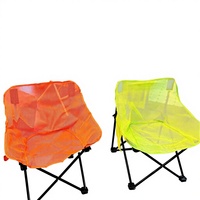 Chaise pliante d'extérieur portable avec dossier en maille respirante en forme de lune pour la plage, la pêche et la peinture artistique – Mobilier d'extérieur