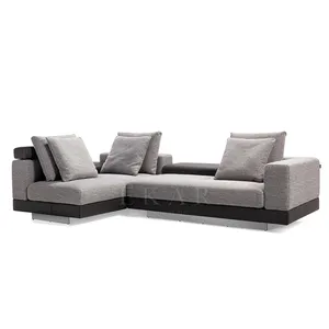 Nuovo arrivo moderno stile italiano mobili per la casa componibile a forma di L divano in tessuto divano soggiorno Set