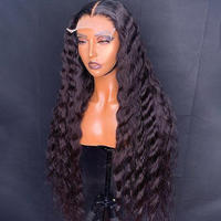 Perruque Lace Front HD Transparente, Cheveux Indiens Bruts 100% Naturels, Cuticules Alignées, Sans Colle, Longue Longueur, pour Femme