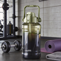 Bouteille d'eau réutilisable Longstar de 2,5 L (demi-gallon) anti-fuite, sans BPA, écologique, en plastique, avec corde pour la randonnée, le vélo et le camping