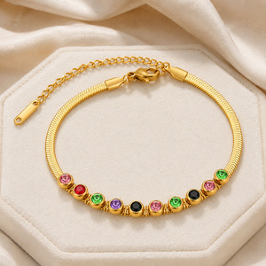 Bracelet massif religieux en acier inoxydable 316, plaqué or 18 carats avec zircon, chaîne et maillons, bijoux chrétiens tendance et à la mode, vente chaude - Product Image 2