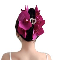 Accessoires de cheveux pour femmes haut de gamme printemps Super fée tachée Phalaenopsis pince à cheveux 5cm fleur fraîche pince de requin doux match facile