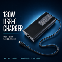 Adaptateur USB-C pour ordinateur portable 130W sécurisé avec protection OCP OLP OVP, alimentation anti-court-circuit