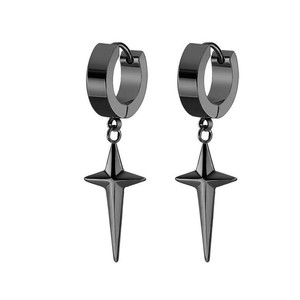 Boucles d'oreilles pendantes en acier inoxydable de haute qualité pour femmes et hommes, couleur noir/argent, <span class=keywords><strong>style</strong></span> gothique punk rock, Pendientes Mujer <span class=keywords><strong>Moda</strong></span> - Product Image 2