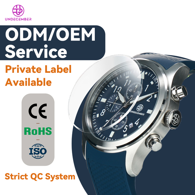 Undecember ODM/OEM Quartz Watch Manufacturer Men Chronograph Silicone Strap Luminous 10ATM Waterproof Wristwatch Wholesale