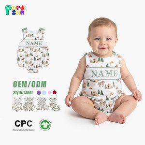 Body per Bambine con Stampa Personalizzata Puresun, Fiocco e Ricamo del Nome, Abbigliamento Estivo in Cotone per Neonati - Product Image 2