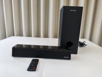 Barre de son amplifiée MyBestSound 60W 2.1CH avec caisson de basses passif et télécommande pour système de cinéma maison