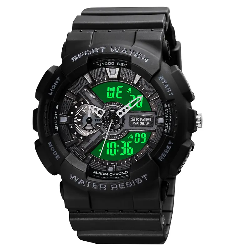 Skmei 1688 best selling sports 2 time men analog waterproof watch branded fashion