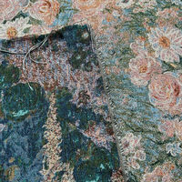 Tissu jacquard floral tissé, tapisserie textile pour vêtements, décoration intérieure, sacs |   Taille personnalisable 330 g/m²