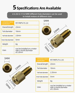 แกนสว่านทองเหลืองขนาดเล็กก้านสูบชัคเพลาเชื่อม775 M8-2/<span class=keywords><strong>2.3</strong></span>/3.17/5มม. แกนเพลาทองเหลืองพร้อมชุดสกรูประแจ - Product Image 4