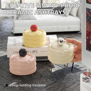 Cendriers en céramique modernes et élégants, résistants au vent, décorations charmantes pour la maison, le salon ou le bureau - Product Image 2