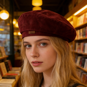 Nuovo Berretto in Denim Versatile Autunno/Inverno, Cappello Marrone Retrò |   Cappello da Pittore Stampato Traspirante ed Elegante in Stile Britannico per Donne - Product Image 2