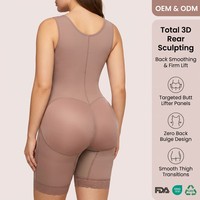 Body gainant sans couture personnalisé à haute compression pour femme, post-chirurgie, grande taille, avec fermeture éclair et effet taille haute