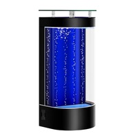 Aquarium avec pompes à eau, semi-circulaire, vertical, sur pied, en verre ultra-transparent, autonettoyant, pour salon