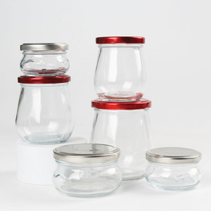 Botol penyimpanan Yogurt, disegel 100ml 200ml 250ml 300ml 380ml kaca bulat makanan penutup sarang burung puding jeli dengan tutup - Product Image 3