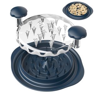 Ciotola per trituratore di carne di pollo rotonda di fabbrica con Base antiscivolo e coperchio trasparente - Product Image 3