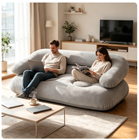 Canapé gonflable pliable portable avec accoudoirs, coussin en PVC pour le camping en plein air, la chambre à coucher, le salon