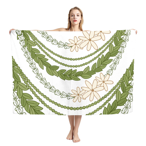 Sulu Luxury Print - Sarong de Lujo con Estampado Isleño, Estilo Hawaiano, Diseño de Conchas, Elegante, con Patrón Tropical, para la Playa - Product Image 6