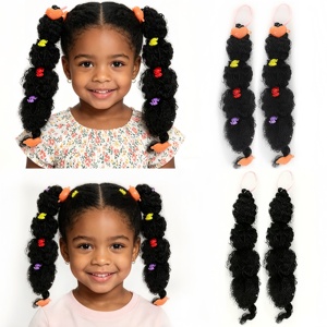 Nouvelle <span class=keywords><strong>queue</strong></span> <span class=keywords><strong>de</strong></span> <span class=keywords><strong>cheval</strong></span> bouclée et moelleuse pour enfants, en cheveux synthétiques naturels, avec pinces à fleurs colorées tendance pour <span class=keywords><strong>coiffure</strong></span> <span class=keywords><strong>de</strong></span> petites filles - Product Image 1