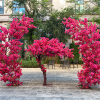 Arbre artificiel de haute qualité en forme d'arche avec fleurs de bougainvillier