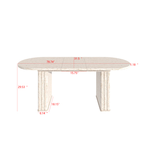 Table à manger extensible moderne pour 8 personnes, table de cuisine ovale avec base en MDF pour villa et hôtel - Product Image 6